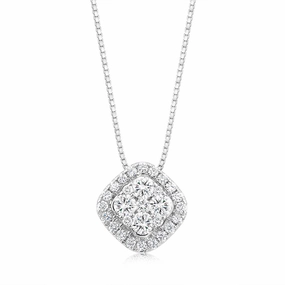 Luminesce Lab Grown 14ct White Gold 3/4 Carat Diamond Pendant With 40 5cm Chain