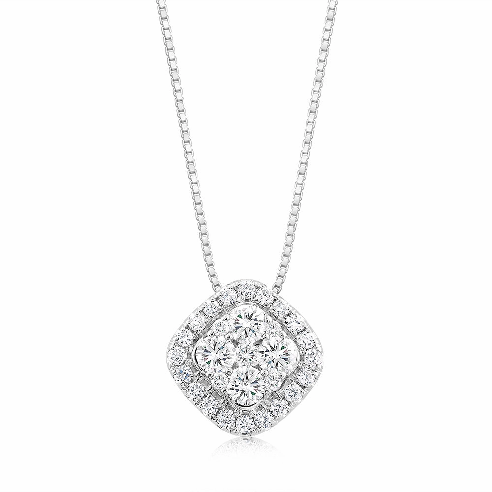 Luminesce Lab Grown 14ct White Gold 3/4 Carat Diamond Pendant With 40 5cm Chain
