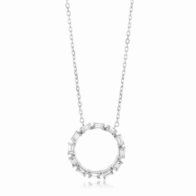 Luminesce Lab Grown 1/10 Carat Diamond Life Of Circle Pendant in 9ct White Gold