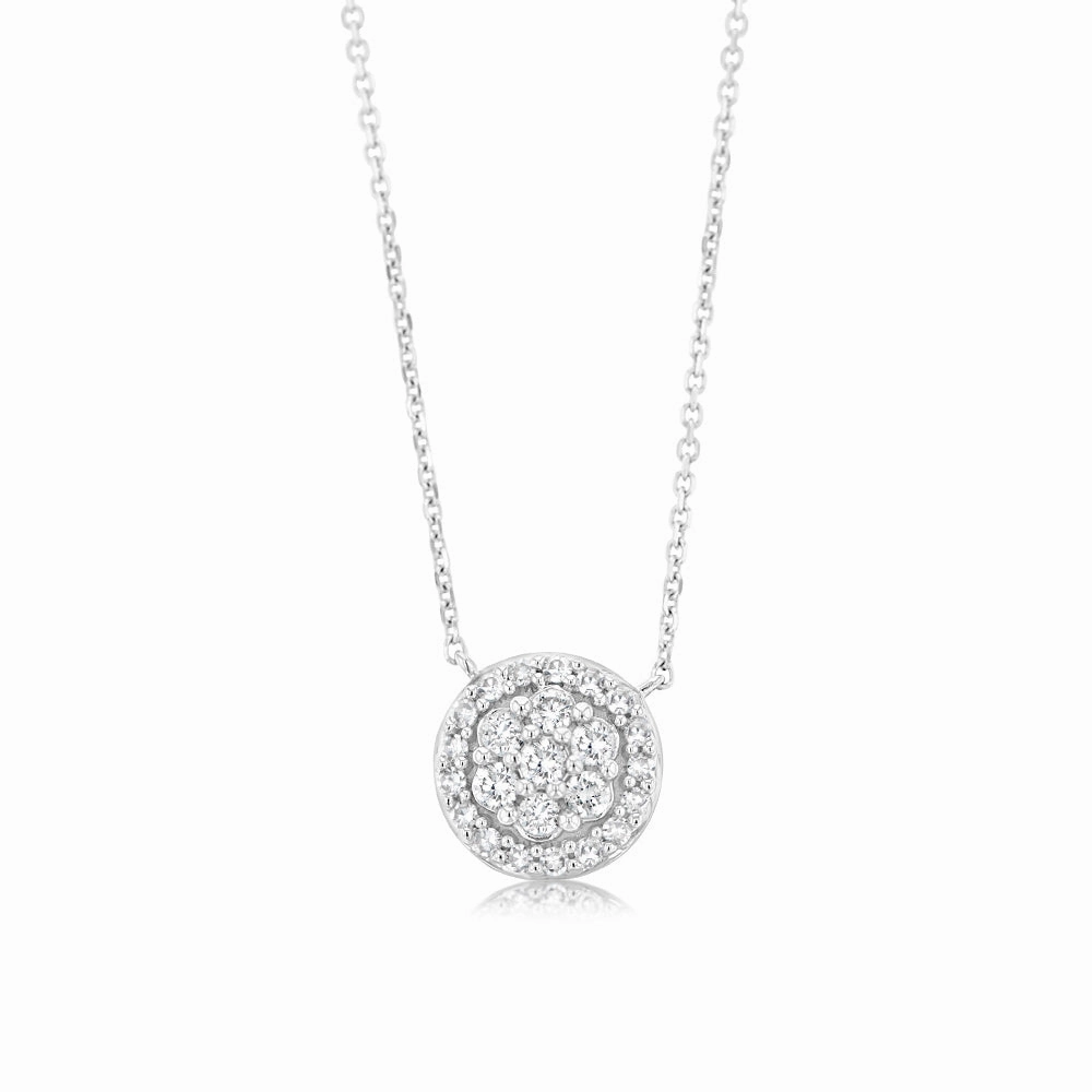 Luminesce Lab Grown 1/4 Carat Diamond Circle Pendant in 10ct White Gold