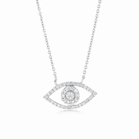 Luminesce Lab Grown 1/4 Carat Diamond Evil Eye Pendant in Sterling Silver
