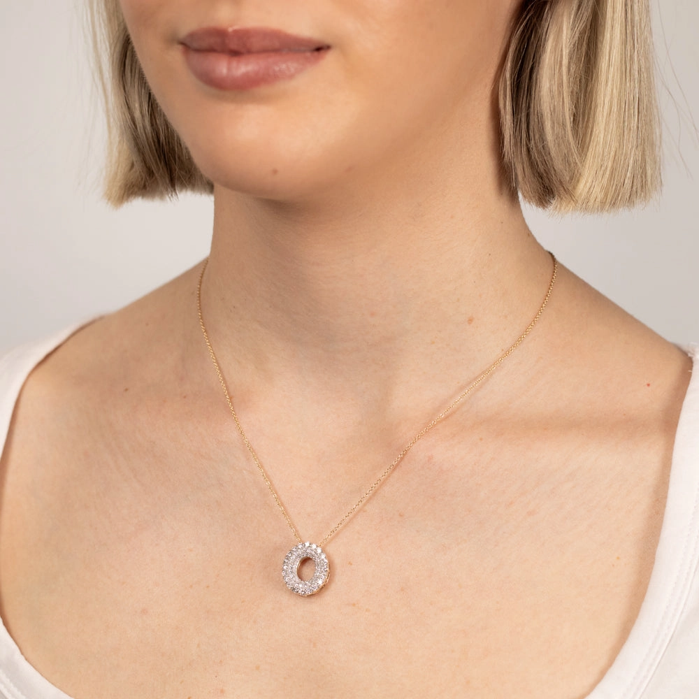 Luminesce Lab Grown 1 Carat Diamond Circle Pendant on 45cm Chain in 9ct Yellow Gold