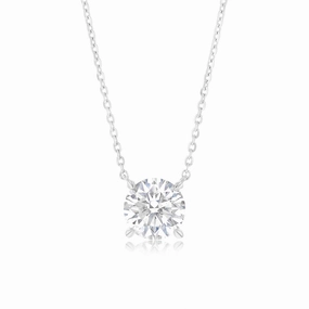 Luminesce Lab Grown 1 Carat Diamond Solitaire Pendant on 10ct White Gold Chain