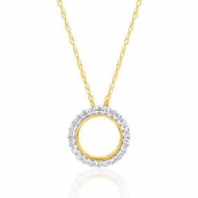 Luminesce Lab Grown 9ct Yellow Gold 0.10 Carat Diamond Circle of Life Pendant