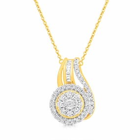 Luminesce Lab Grown 9ct Yellow Gold 1/2 Carat Diamond Pendant