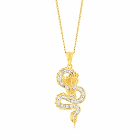Luminesce Lab Grown 9ct Yellow Gold 1/5 Carat Dragon Diamond Pendant