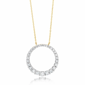 Luminesce Lab Grown 9ct Yellow Gold 1 Carat Diamond Life of Circle Pendant