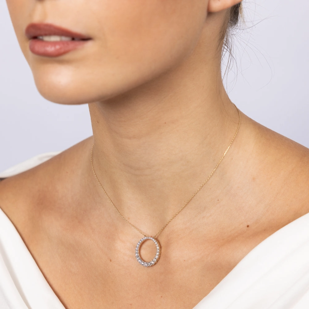Luminesce Lab Grown 9ct Yellow Gold 1 Carat Diamond Life of Circle Pendant