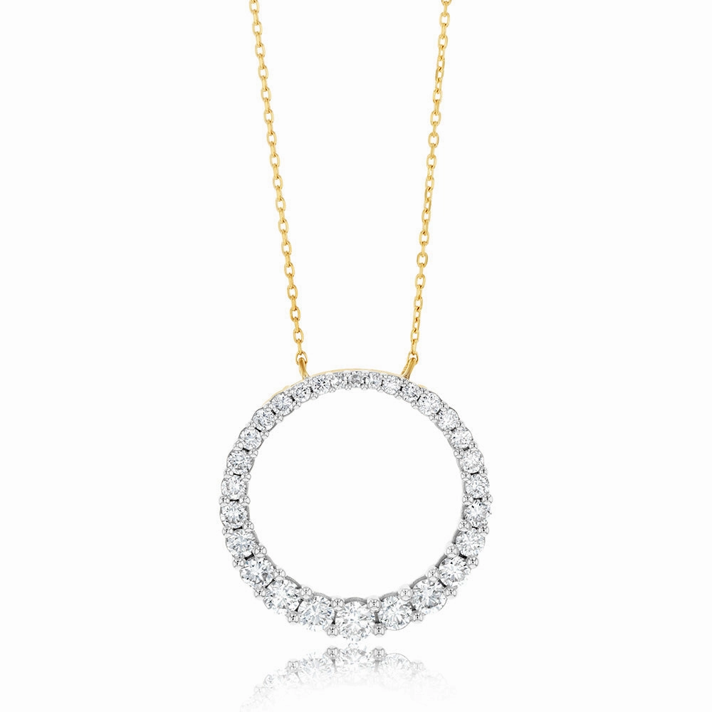 Luminesce Lab Grown 9ct Yellow Gold 1 Carat Diamond Life of Circle Pendant