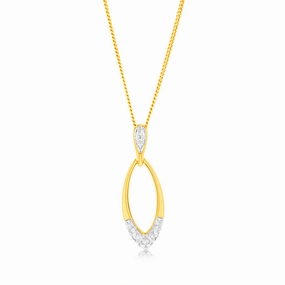 Luminesce Lab Grown 9ct Yellow Gold 4 Diamonds Pendant