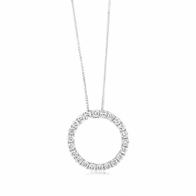 Luminesce Lab Grown Circle Pendant in 1 Carat Diamond with Silver Slider Chain
