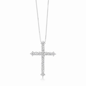 Luminesce Lab Grown Cross Pendant in 1 Carat Diamond with Silver Slider Chain