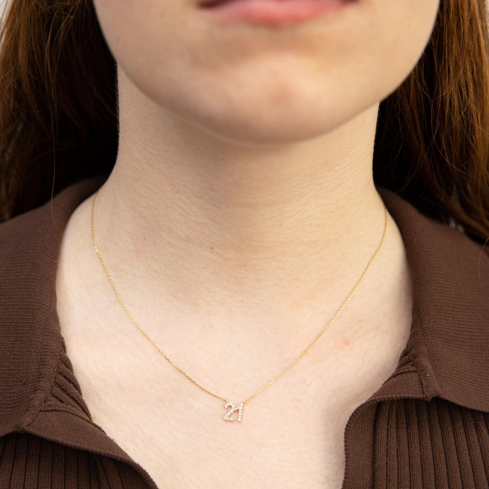 Luminesce Lab Grown Diamond 21 Pendant in 9ct Yellow Gold on Adjustable 45cm Chain