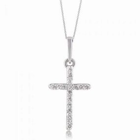 Luminesce Lab Grown Diamond Cross Silver Pendant on 45cm Chain