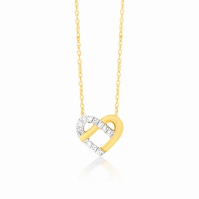 Luminesce Lab Grown Diamond Heart Pendant in 9ct Yellow Gold with Chain