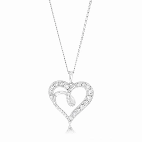 Luminesce Lab Grown Heart Shaped 0.14Ct Diamond Pendant in Sterling Silver
