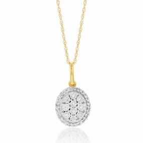 Luminesce Lab Grown Oval Diamond Pendant in 9ct Yellow Gold