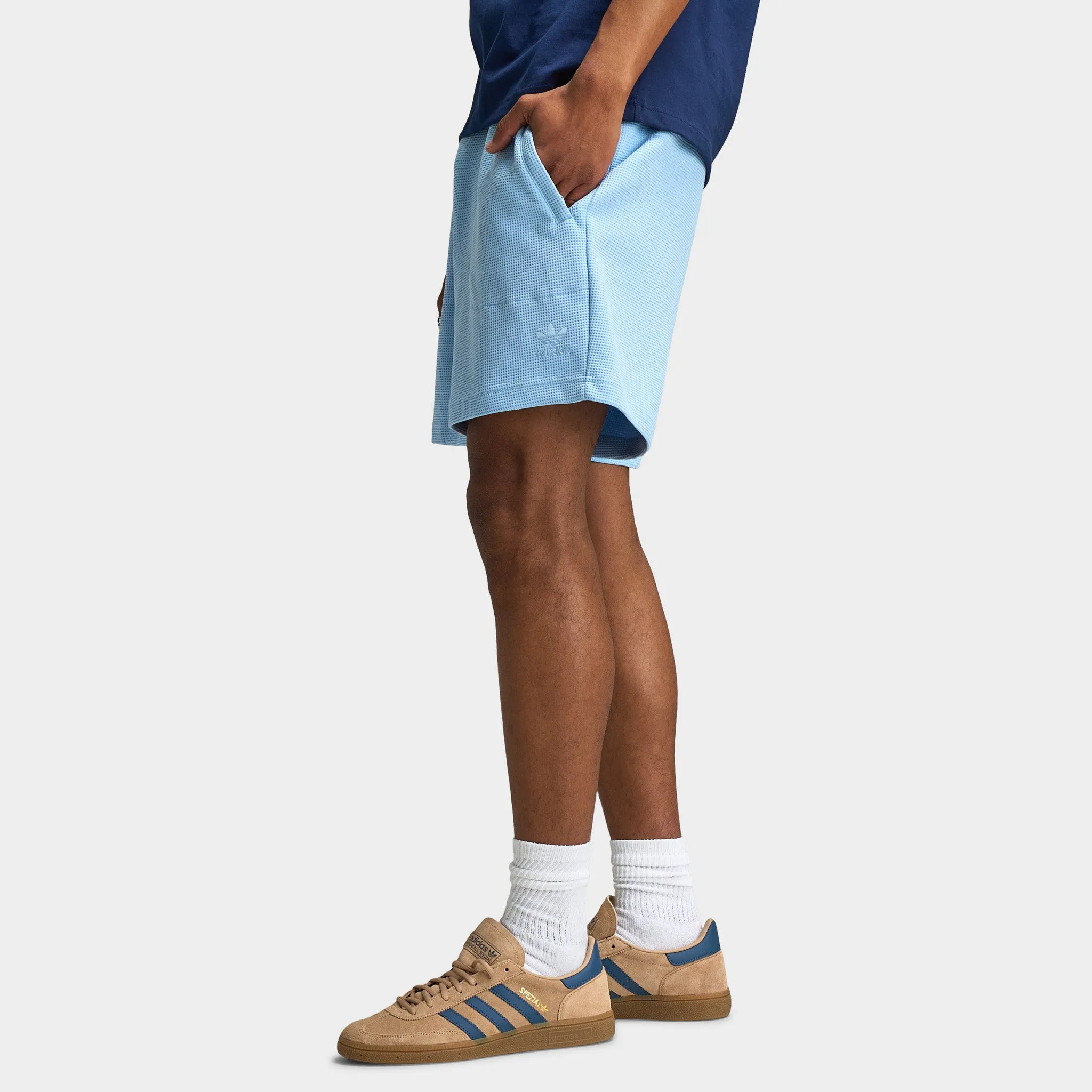 Mens Adidas adidas Originals Trefoil Essentials Waffle Shorts / Clear Sky