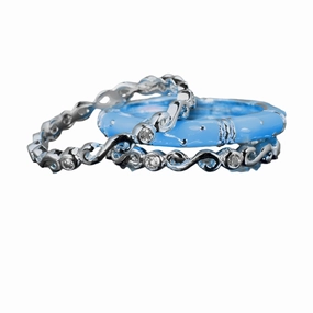 Ming Enamel Stacker Blue Rings