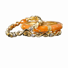 Ming Enamel Stacker Terracotta Rings