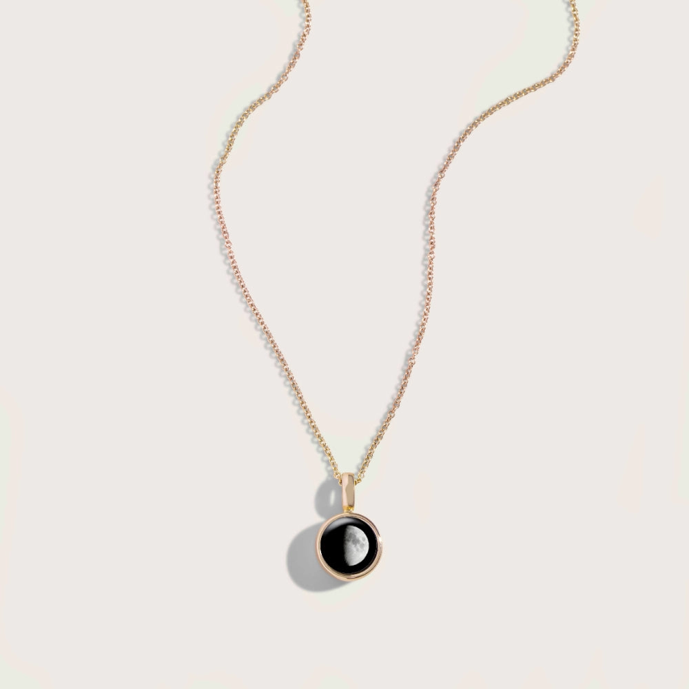 Moonglow Sky Light Gold Moon Phase Necklace