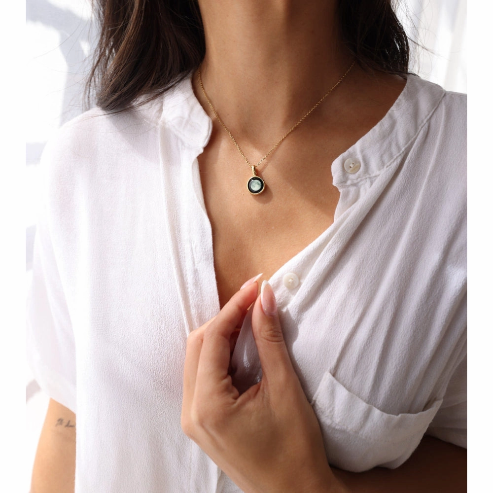 Moonglow Sky Light Gold Moon Phase Necklace