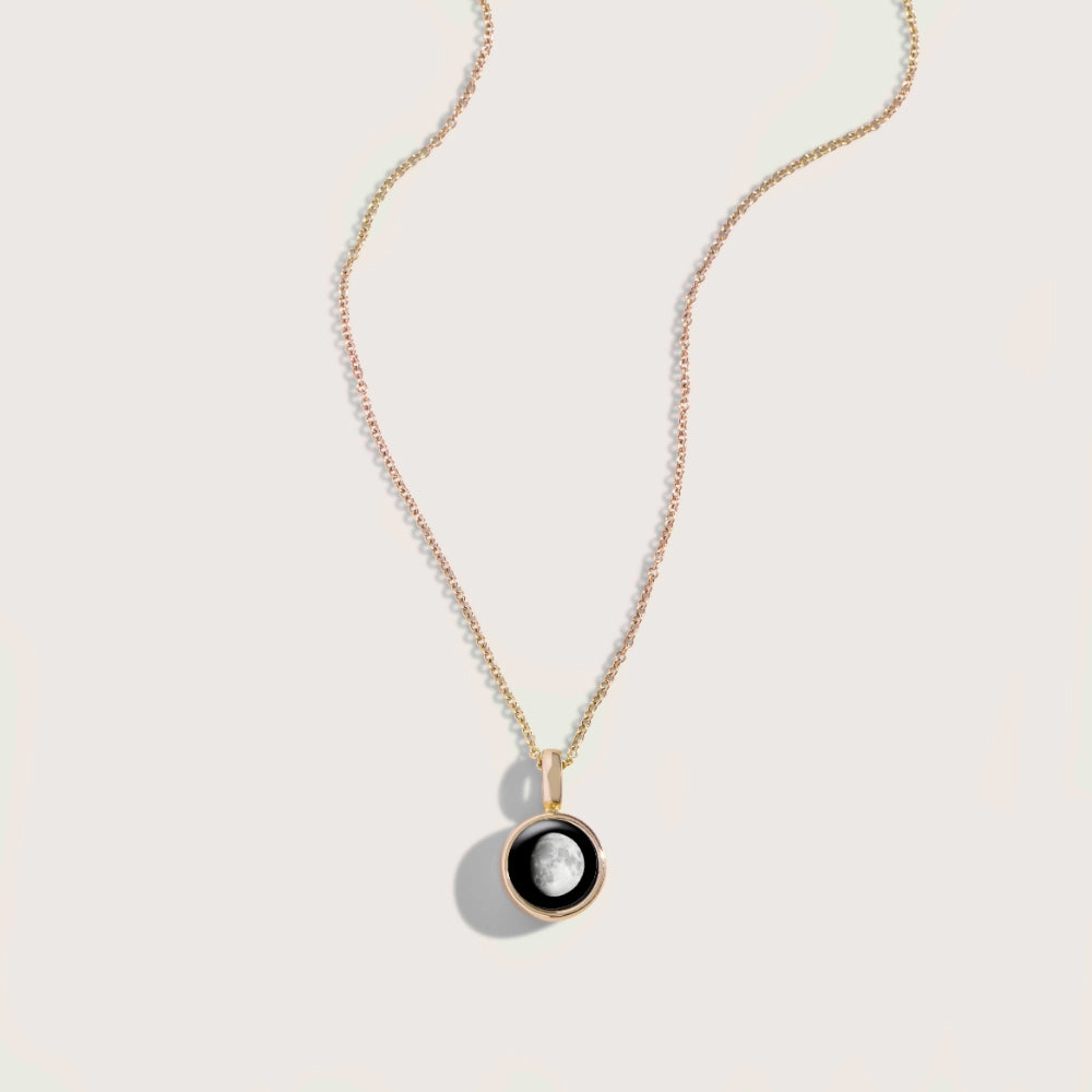 Moonglow Sky Light Gold Moon Phase Necklace