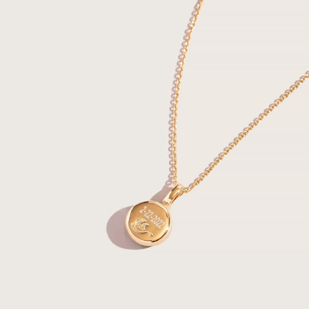 Moonglow Sky Light Gold Moon Phase Necklace