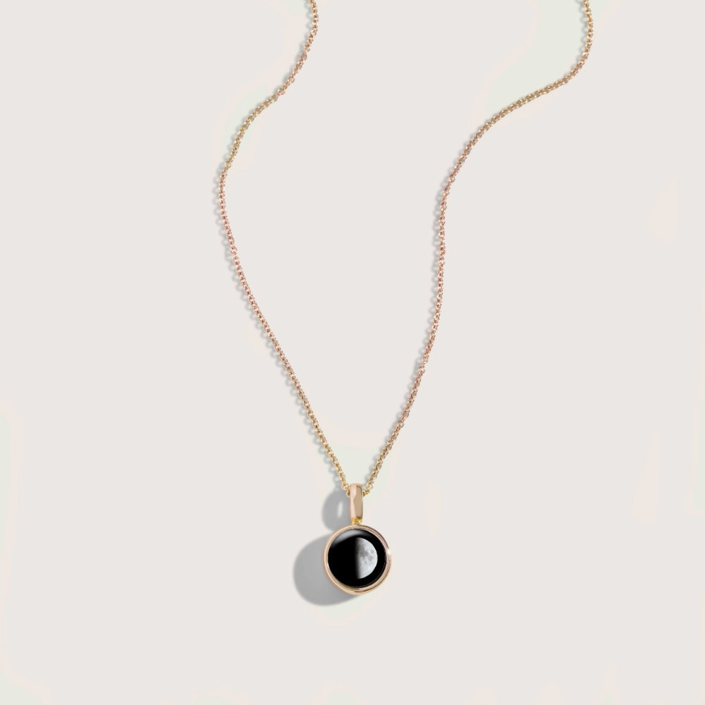 Moonglow Sky Light Gold Moon Phase Necklace