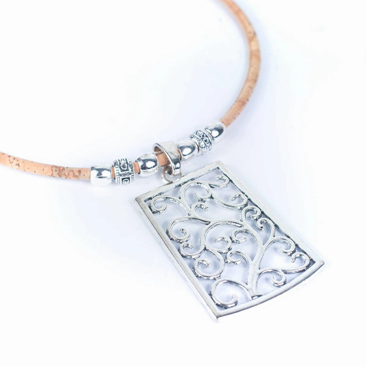 natural cork   handmade women's cork necklace N-1029-A-5