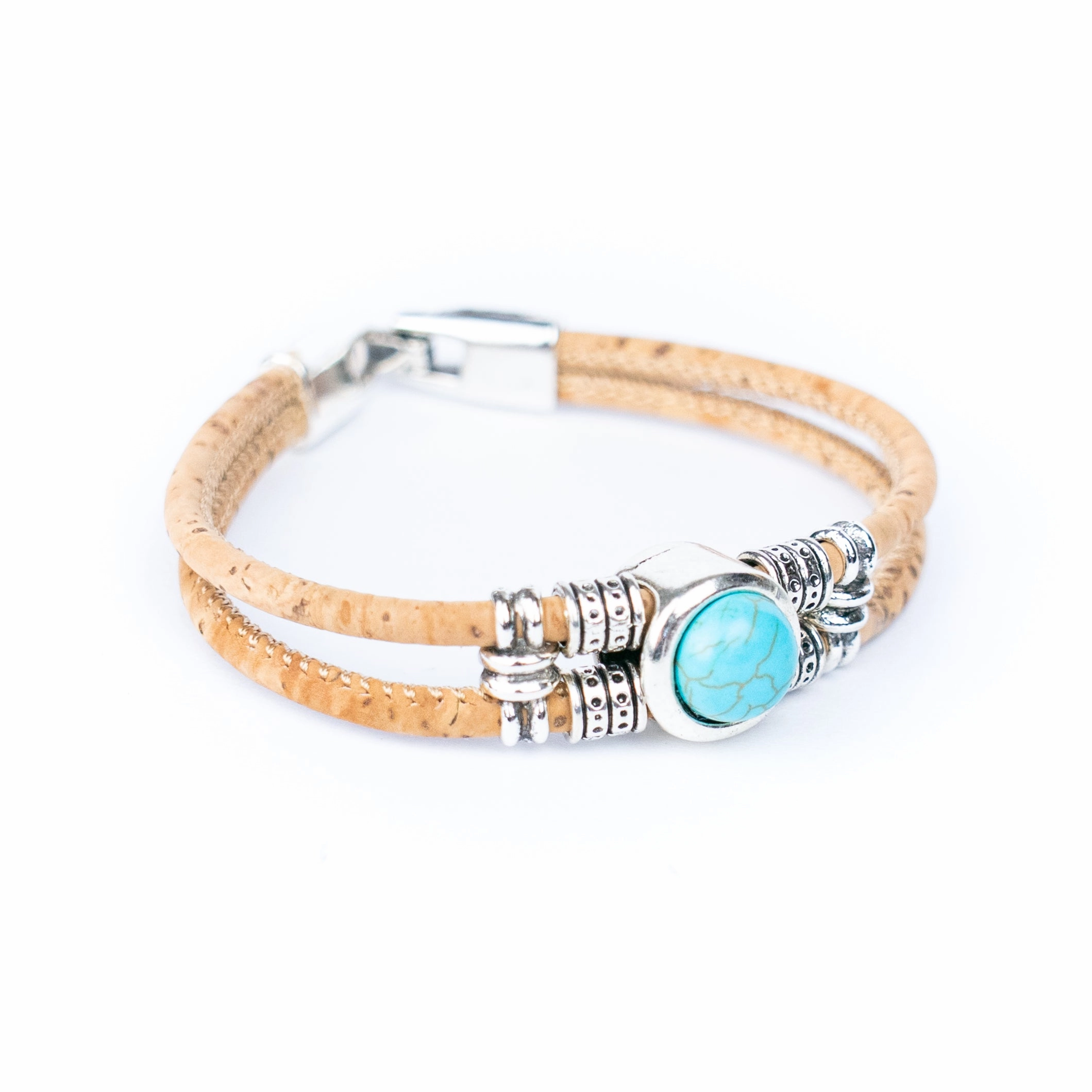Natural cork cord  alloy accessories handmade women's bracelet BR-461-5