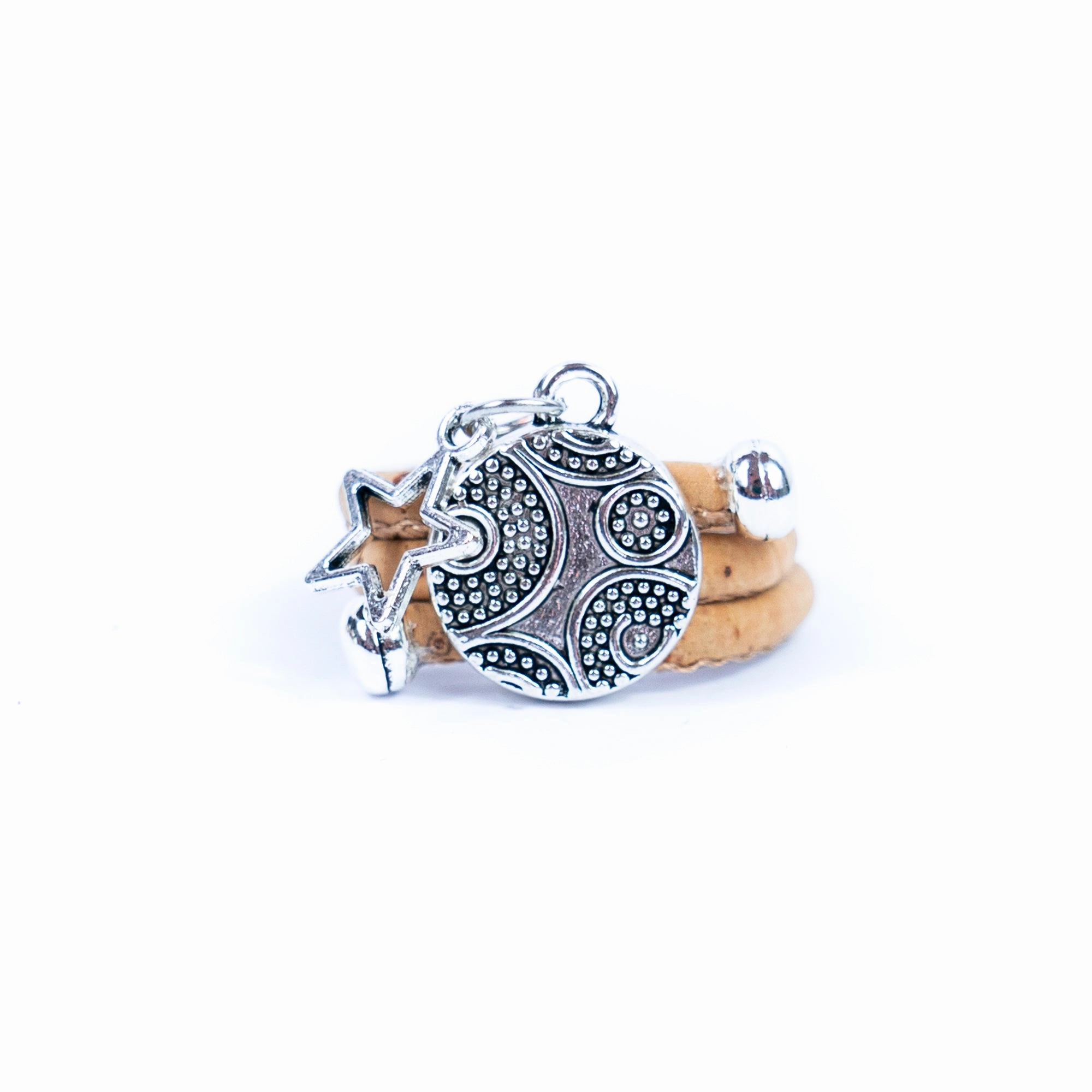 Natural cork cord and  alloy accessories handmade fashion ring for women  RW-056-MIX-10