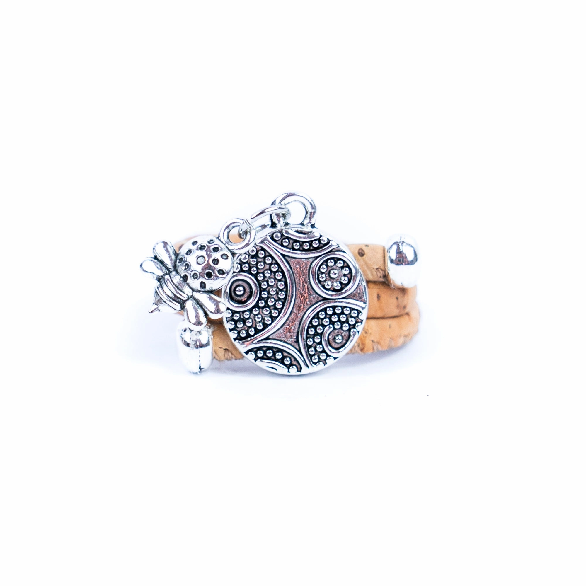 Natural cork cord and  alloy accessories handmade fashion ring for women  RW-056-MIX-10