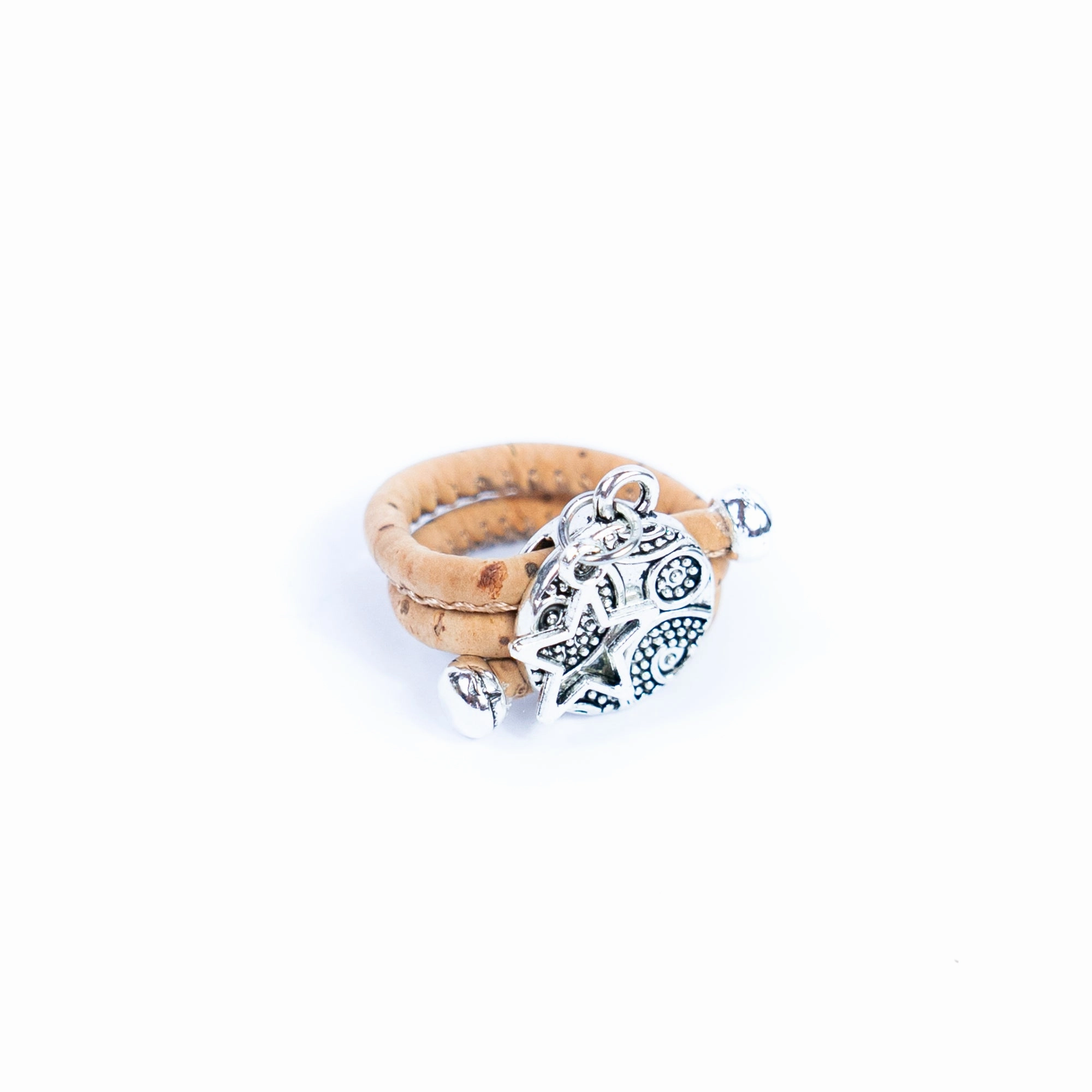 Natural cork cord and  alloy accessories handmade fashion ring for women  RW-056-MIX-10