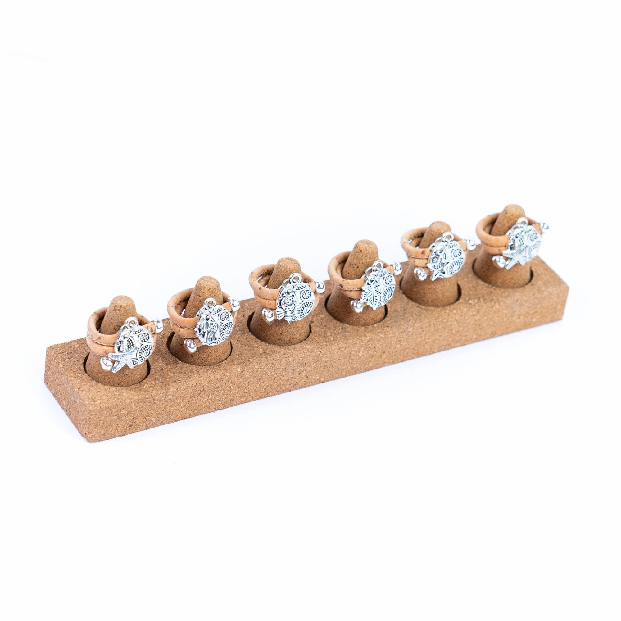 Natural cork cord and  alloy accessories handmade fashion ring for women  RW-056-MIX-10