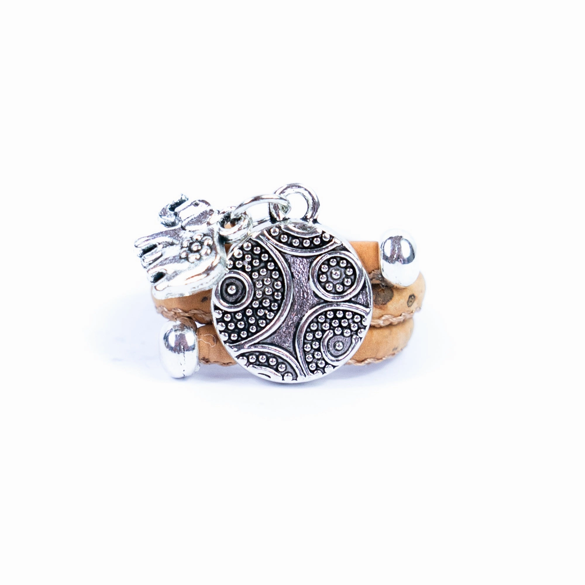 Natural cork cord and  alloy accessories handmade fashion ring for women  RW-056-MIX-10