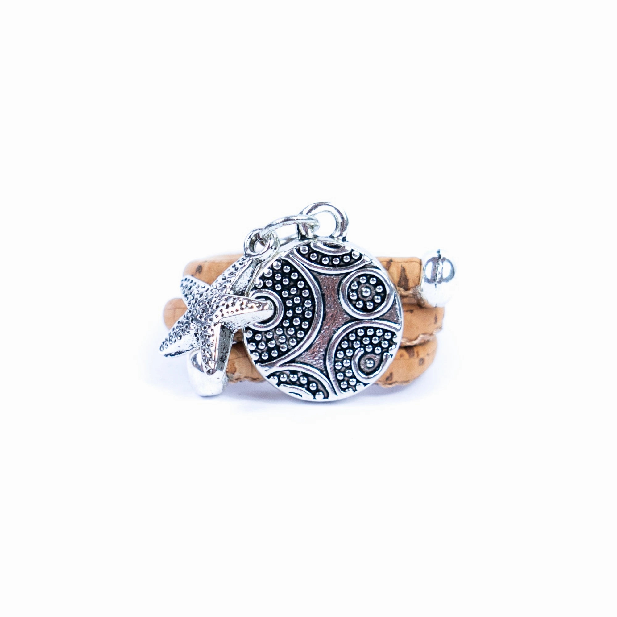 Natural cork cord and  alloy accessories handmade fashion ring for women  RW-056-MIX-10