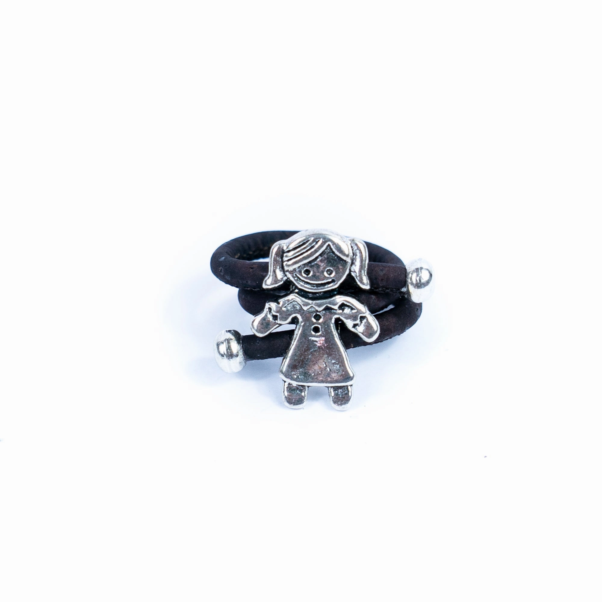 Natural cork cord and alloy accessories handmade ladies rings RW-061-MIX-10 (RANDOM)