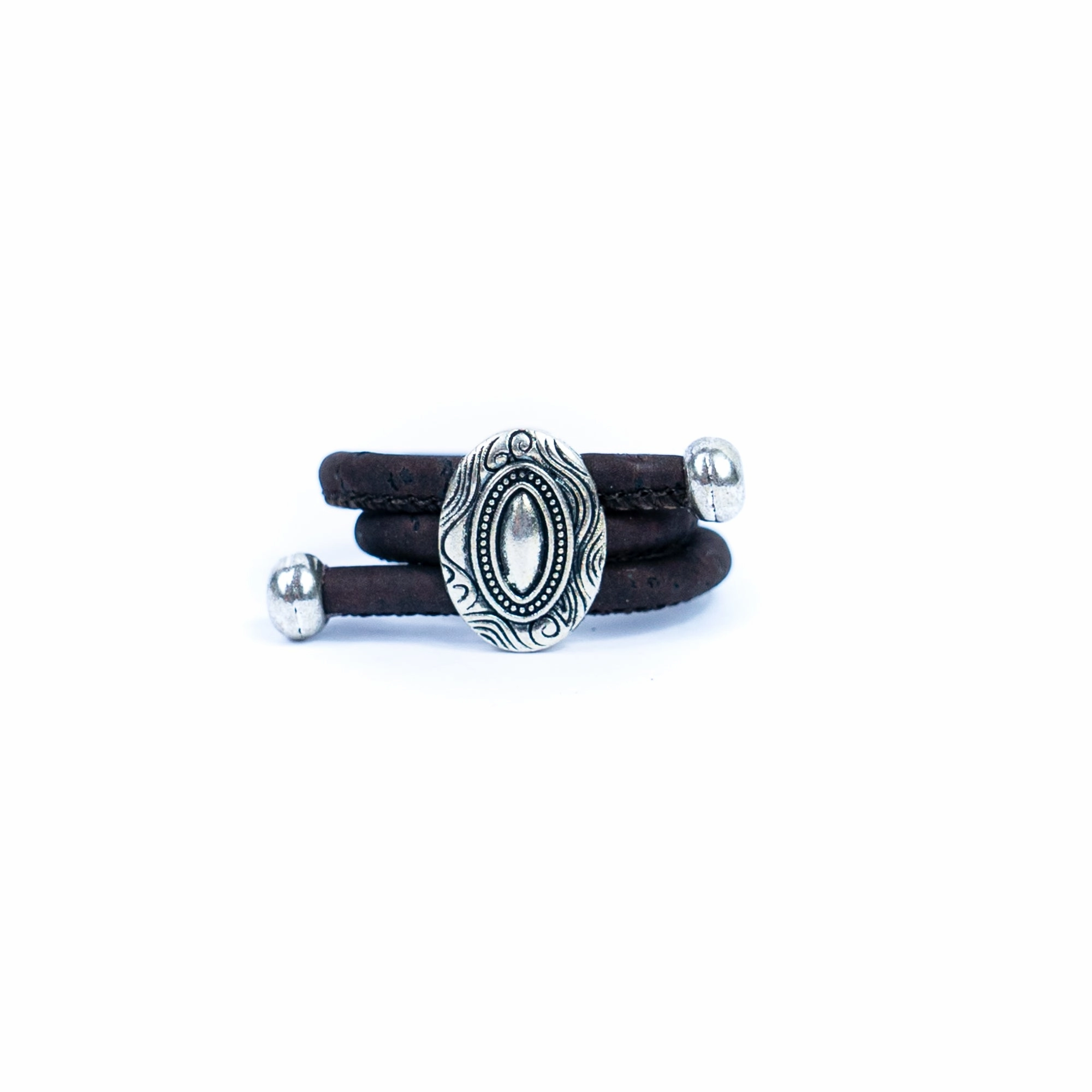 Natural cork cord and alloy accessories handmade ladies rings RW-061-MIX-10 (RANDOM)