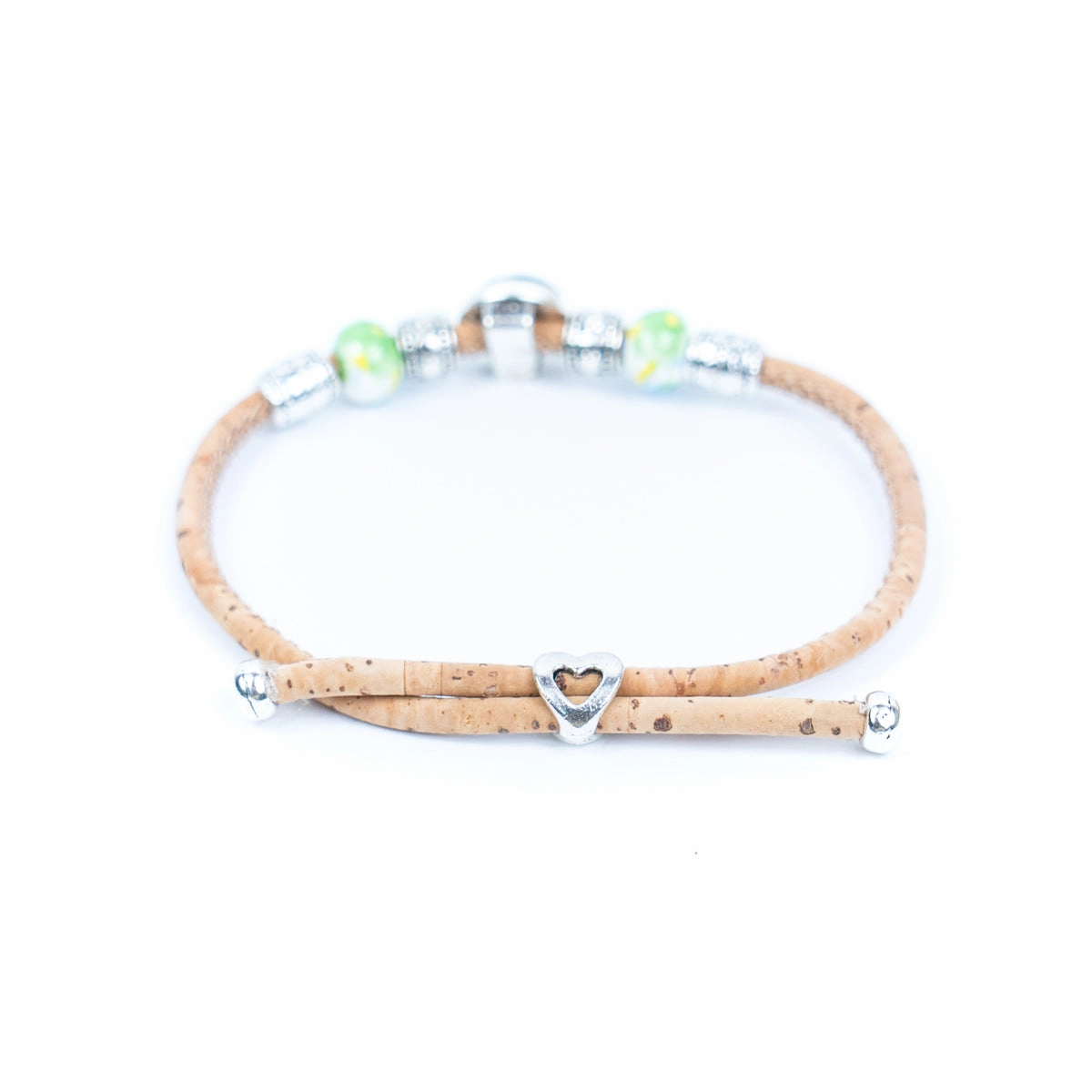 Natural cork cord and ceramic beads handmade women's fashion bracelet BR-456-MIX-5