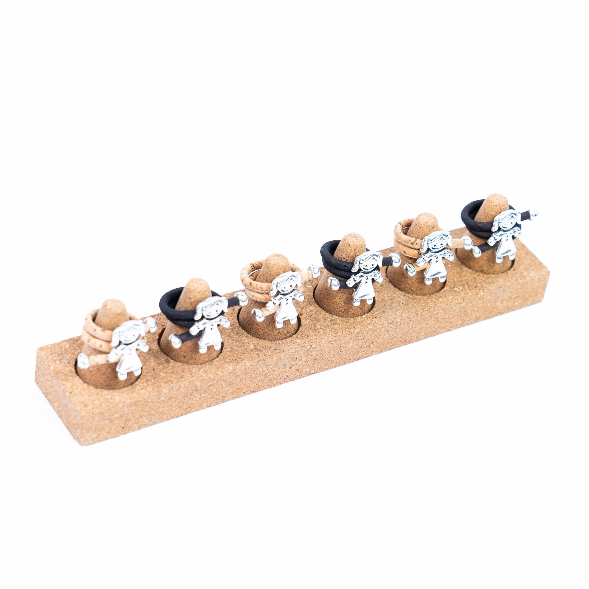 Natural cork cord and girls alloy accessories handmade ladies rings RW-059-AB-10