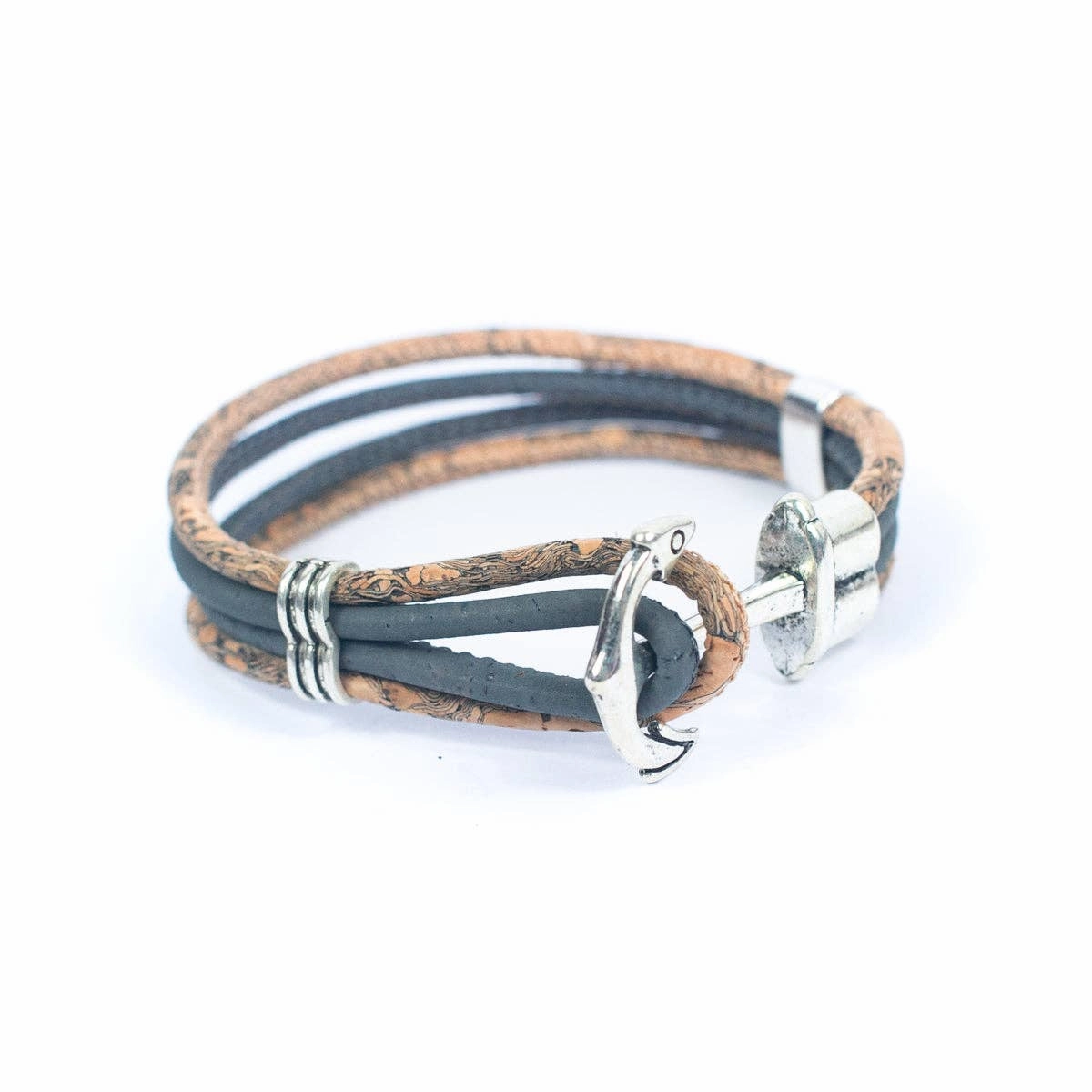 Natural Cork Cord and Spear Accessories Handmade unisex Bracelet BR-493-MIX-5