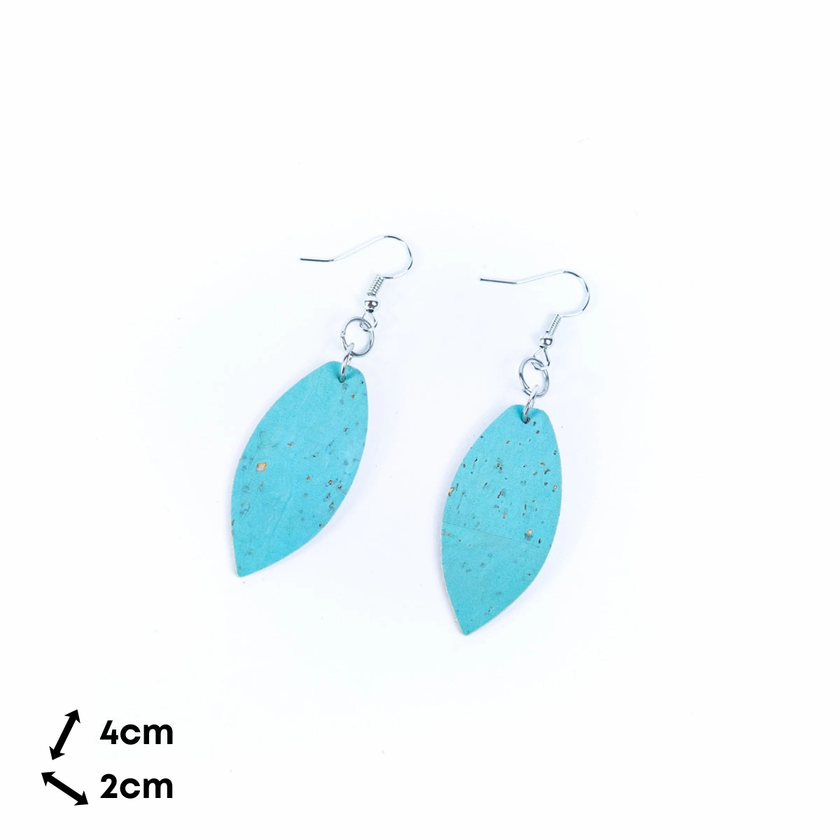 Natural cork fabric three colors handmade women's earrings -ER-195-MIX-3small