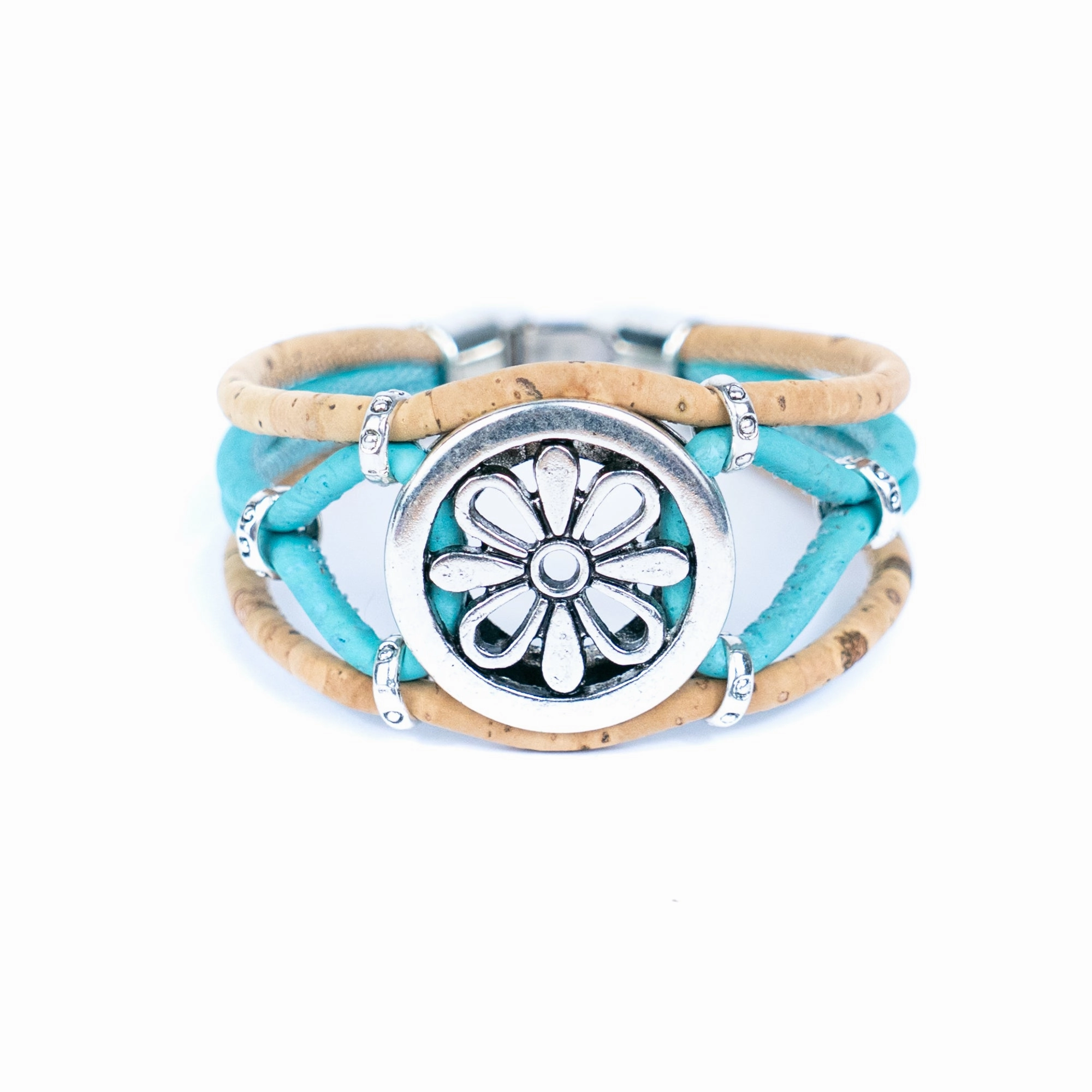 Natural cork flower pattern handmade bracelet  fashion ladies braceletBR-485-MIX-5new