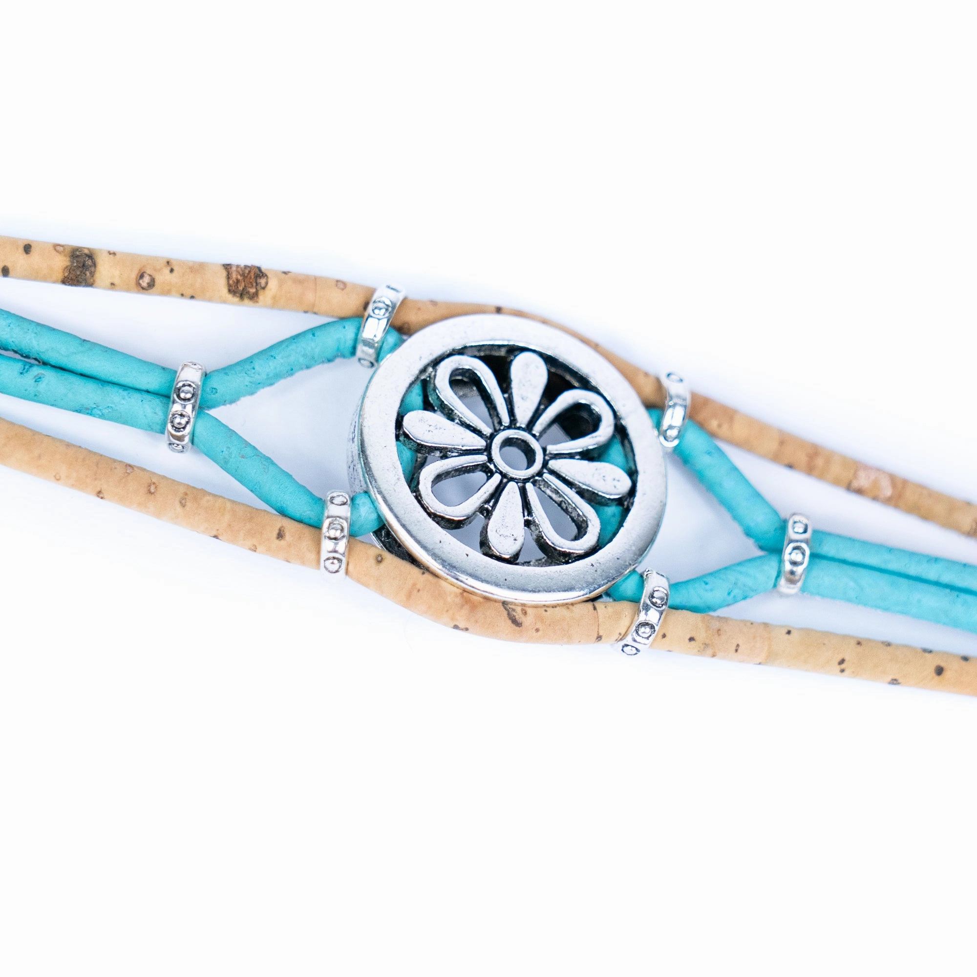 Natural cork flower pattern handmade bracelet  fashion ladies braceletBR-485-MIX-5new