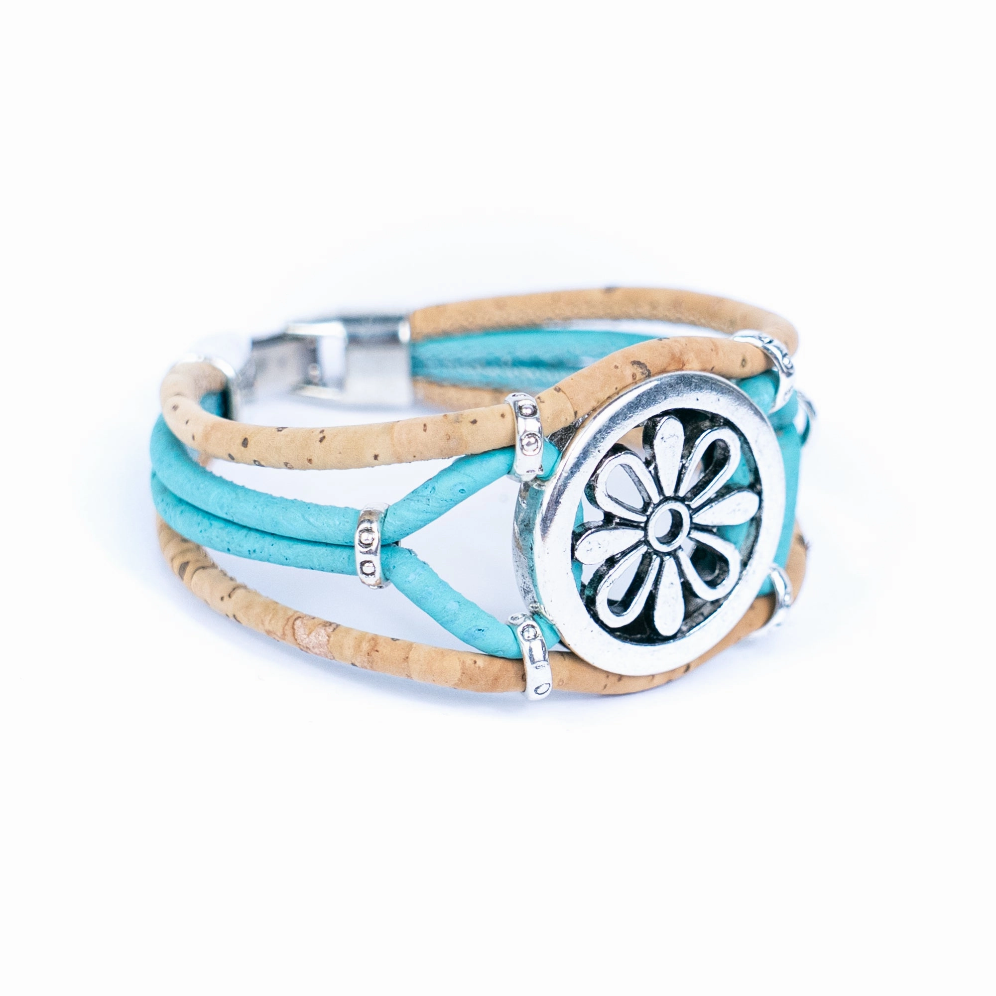 Natural cork flower pattern handmade bracelet  fashion ladies braceletBR-485-MIX-5new