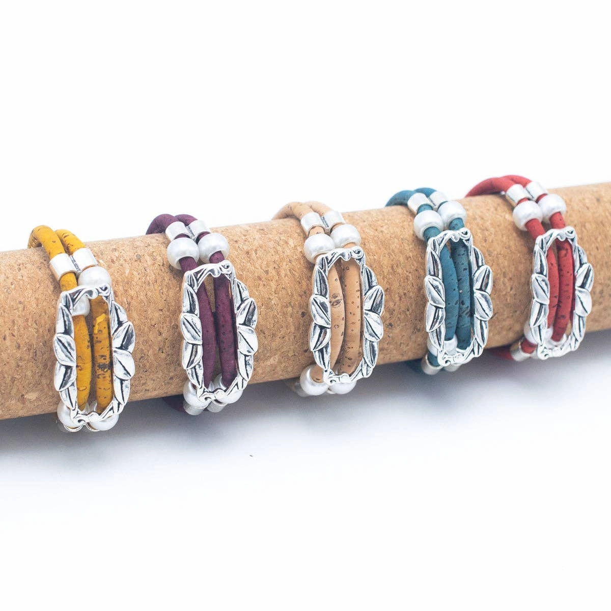 Natural Cork  Handmade Women's Cork Bracelet BR-419-MIX-5