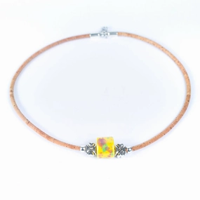 natural cork  handmade women's cork necklace N-313-A-5