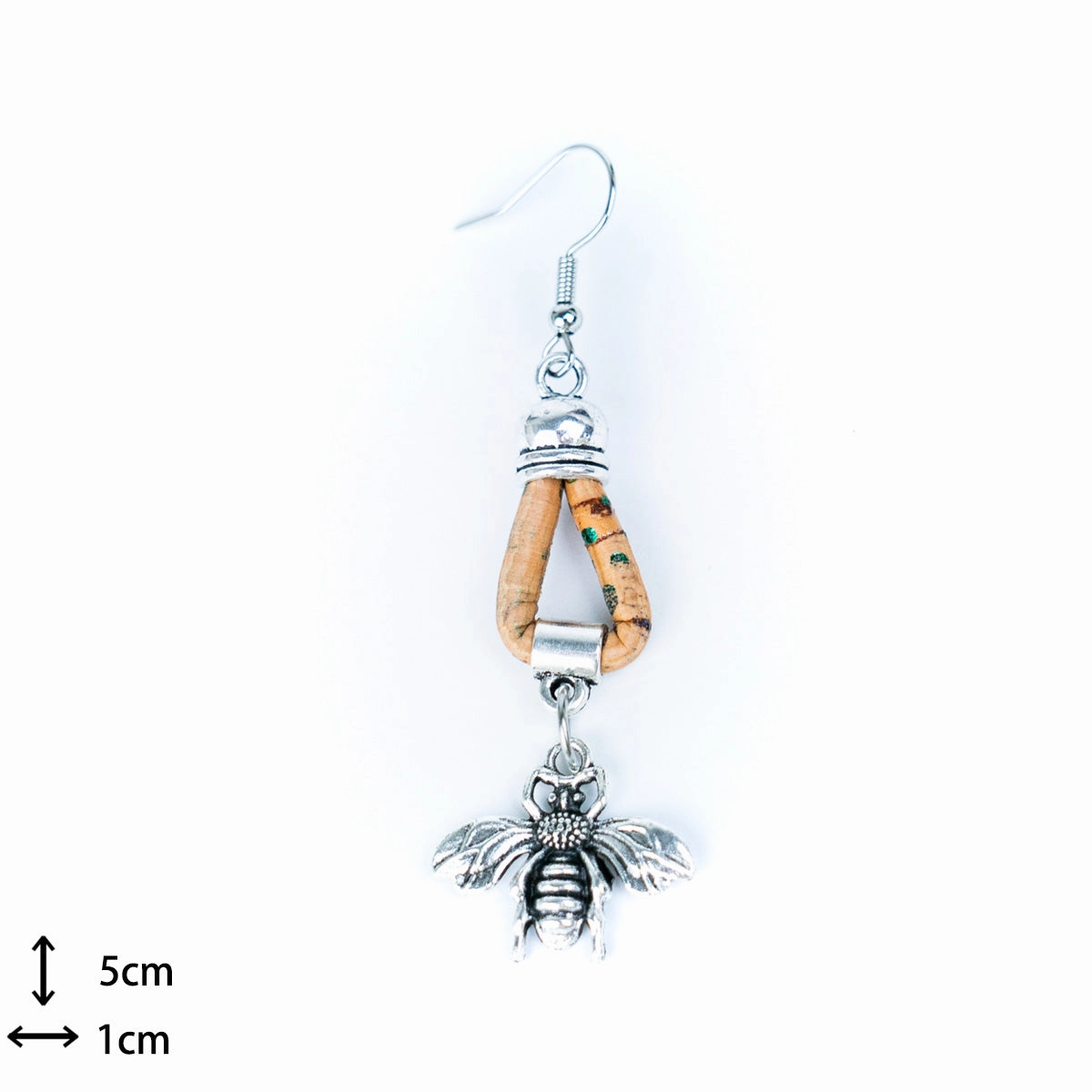 Natural Handmade Cork bee Earrings for Women-ER-154-MIX-5
