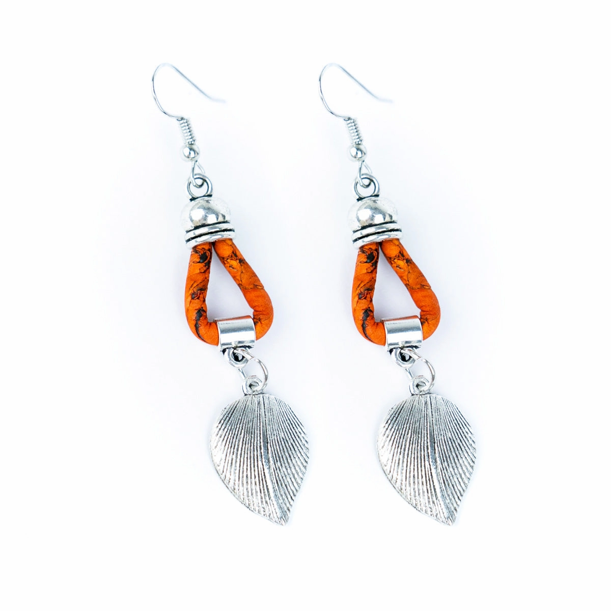Natural Handmade Cork Leaves Earrings for Women-ER-156-MIX-5